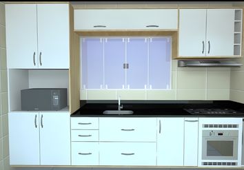 Detalhe de marcenaria planejada com acabamento refinado